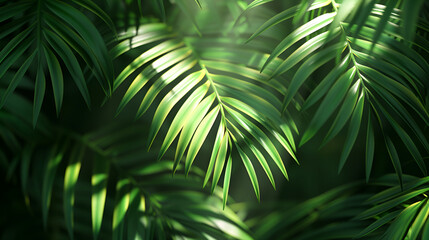 Palm Leaf Shadow Overlay Effect on Tropical Background, Exotic Botanical Leaf Silhouette with Sunlight, Nature and Summer Concept, Generative AI

