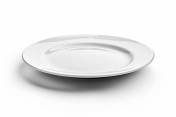 a white plate with a white rim on a white surface