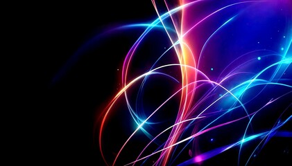 Obraz premium Abstract colorful background with glowing lines and bokeh effect