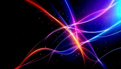 Naklejka premium Abstract colorful background with glowing lines and bokeh effect