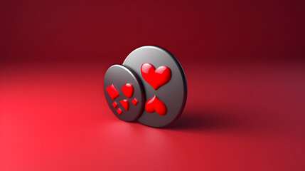 Card Suits gambling icon 3d