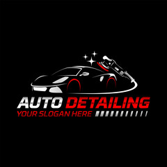 auto detailing car wash logo vector illustration template