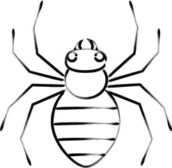 筆書き昆虫単品アイコン　蜘蛛