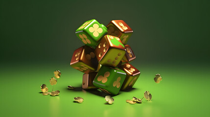 Fototapeta premium Lucky Charms gambling icon 3d