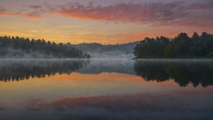 sunrise over the river