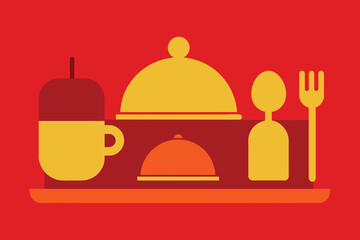 Food Serving Line Icon Set for Restaurant vector