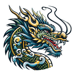 oriental dragon head vector