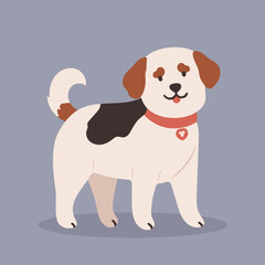 simple illustration of a cute dog isolated