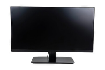 The description for the image is:

A sleek, modern computer monitor with a thin bezel and a sturdy stand. It is perfect for gaming, watching movies, or working on projects.