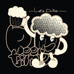 Retro Mascot Character Cartoon Vector.