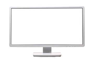 Fototapeta premium A computer monitor with a blank white screen.