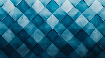 A blue and white diamond pattern background.