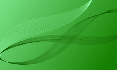 green lines wave curves with smooth gradient abstract background