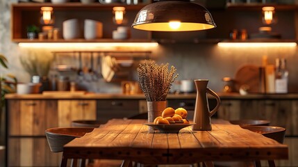  comfort and style with a wooden kitchen backdrop