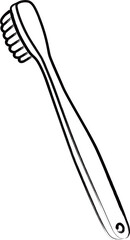 筆書き医療アイコン　歯ブラシ