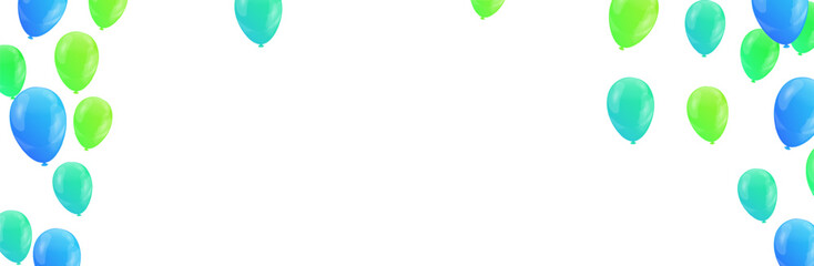 Abstract background with green and blue balloons. Vector illustration for your design.