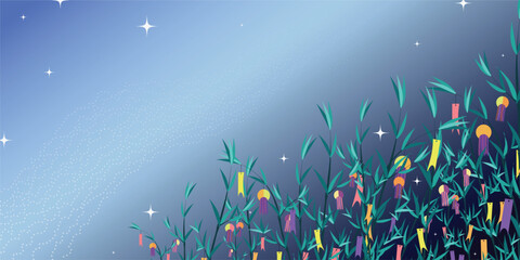 Tanabata Japanese Pattern Milky Way Background