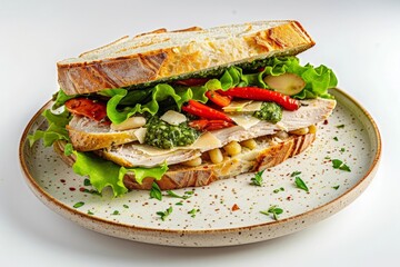 Sublime Turkey Sandwich with Red-Pepper Pesto and Italian Flair
