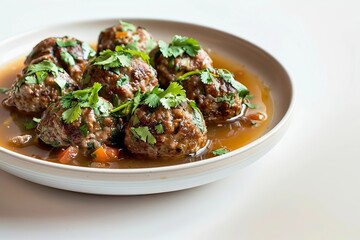 Mouthwatering Mama's Meatballs in Vibrant Tomato and Herb Broth