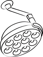 筆書き医療アイコン　手術用ライト