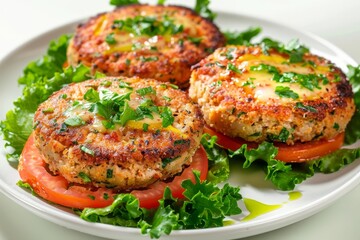 Wholesome Albacore Tuna Patty Burgers with Tangy Tartar Sauce Drizzle