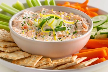 Feast for the Eyes and Taste Buds: Alaskan Smoked Salmon Dip with Thinly Sliced Scallions