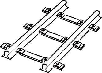 筆書き駅関連イラスト　線路