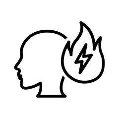 Vector black line icon for Stressful