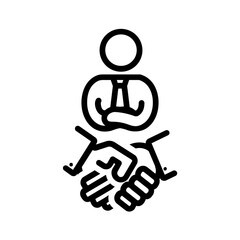 Vector black line icon for Broker hub