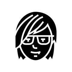 female avatar emo glyph icon vector. female avatar emo sign. isolated symbol illustration