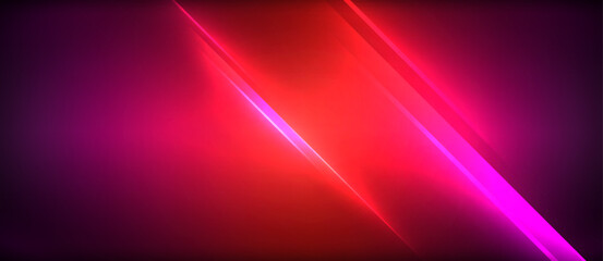 Fototapeta premium An electric blue and magenta line intersecting on a dark background, creating a vibrant pattern resembling a lens flare. The graphics evoke a mesmerizing event against the contrast of the sky