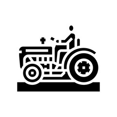 tractor farmer glyph icon vector. tractor farmer sign. isolated symbol illustration