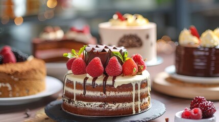 Decadent Chocolate Layer Cake with Raspberries