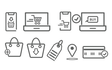 Online shopping application, online shopping concept, buy, sale, purchase, High quality, vector