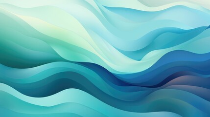 Obraz premium Abstract ocean waves in soothing blue tones
