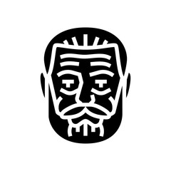 old man avatar glyph icon vector. old man avatar sign. isolated symbol illustration