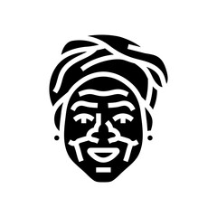 pensioner old woman avatar glyph icon vector. pensioner old woman avatar sign. isolated symbol illustration