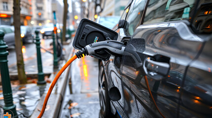 eco-consciousness amidst a journey towards sustainable living.electric vehicles navigate through eco-friendly landscapes amidst the backdrop of climate change challenges