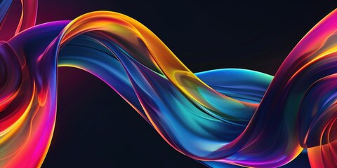 Vibrant digital waves in a dance of colors