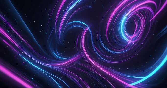 Abstract blue and purple dynamic background.Futuristic vivd neon swirl lines. Light effect.