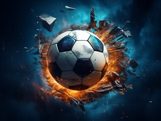 Abstract soccer ball background wallpaper for background, business, poster, banner, flyer, game concept