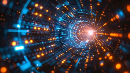 Fototapeta premium Digital informational technology web futuristic hologram 