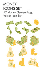 Money element logo vector icon set 