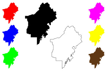 Obraz premium St. Clair County, Alabama (Counties in Alabama, United States of America,USA, U.S., US) map vector illustration, scribble sketch Saint Clair map