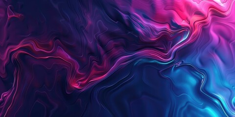 Obraz premium Vibrant digital waves in neon pink and blue hues