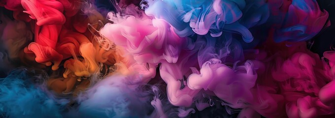 Fototapeta premium Dance of Vibrant Ink Clouds in Water