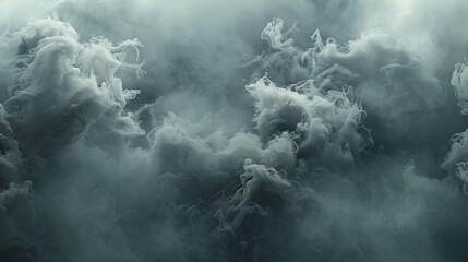 Horizontal jet of gray smoke on a dark background. Screensaver or footage,White smoke on a black background,Dense white smoke on a black isolated background. Background of smoke vape
