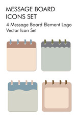 Message board logo vector icon set 