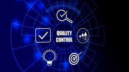 Concept of quality control assurance. business icon, business quality, growth, success and finance concept.