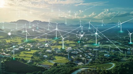 Sustainable Energy Landscape with Wind Turbines